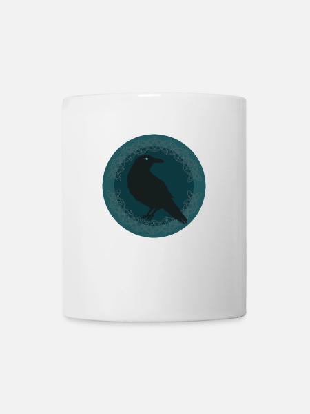 Rabe Keltisch - Tasse - Weiß
