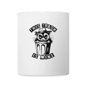 Trash possum with hat looking out of the garbage can - Mug - white - Front