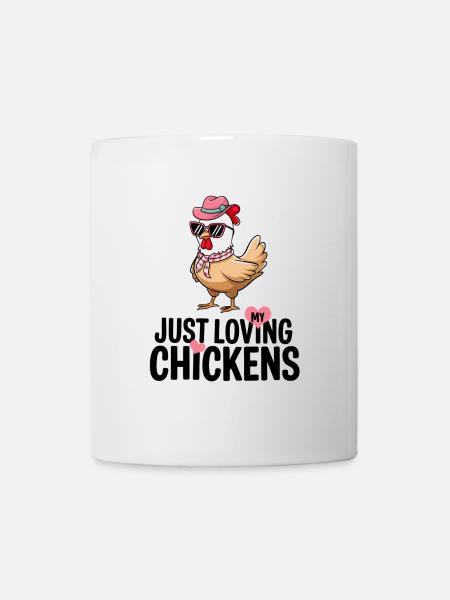 Ich liebe meine Hühner - lustiger Hühner Cartoon - Tasse - Weiß