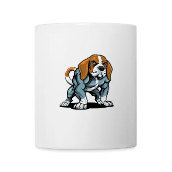 Beagle Dog Muscles Bodybuilding - Mug - white - Front