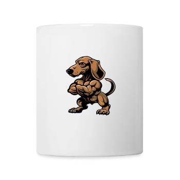 Dachshund Hund Muskeln Bodybuilding Dackel - Tasse - Weiß - Vorne
