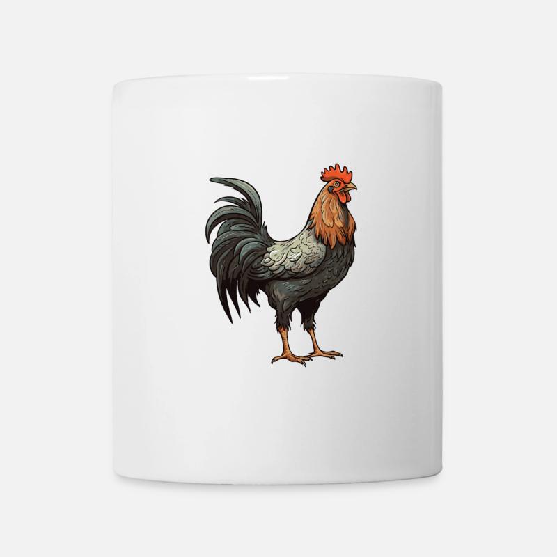 Hahn Tier - Tasse - Weiß