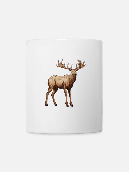 Elch Tier - Tasse - Weiß