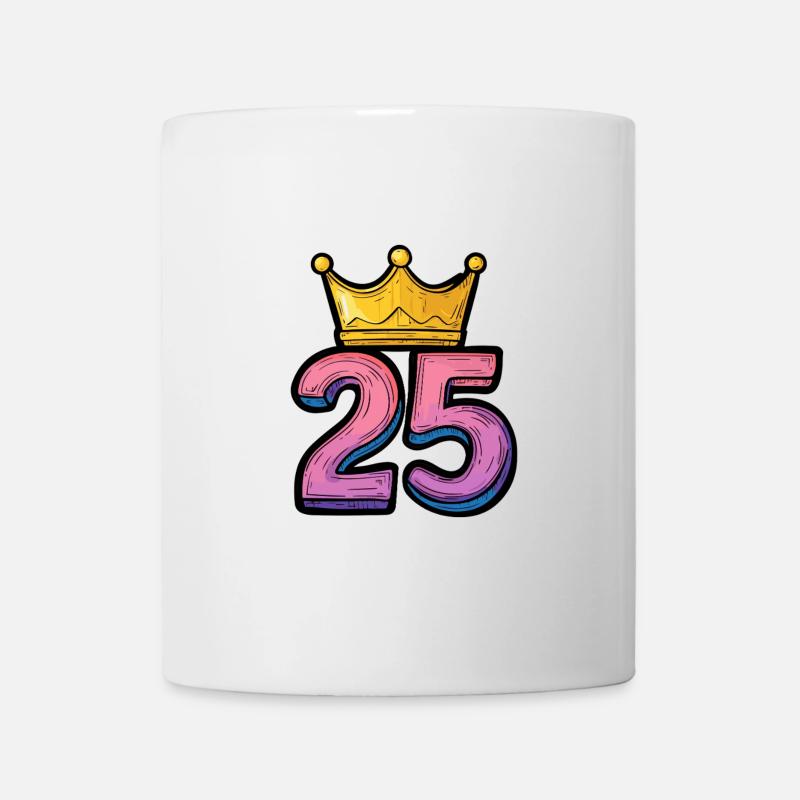 25 Zahl Krone - Tasse - Weiß