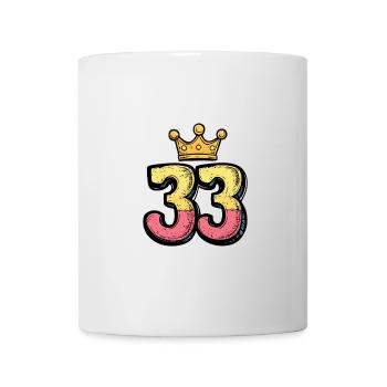 33 Zahl Krone - Tasse - Weiß - Vorne