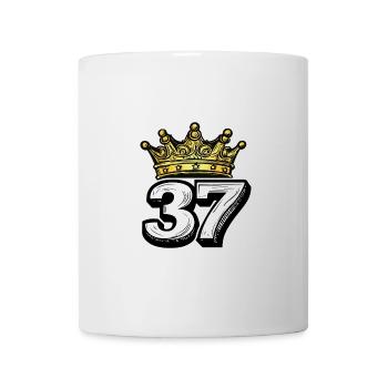 37 Nombre Couronne - Mug blanc - blanc - Devant