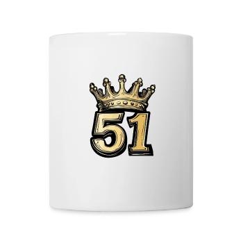 51 Zahl Krone - Tasse - Weiß - Vorne
