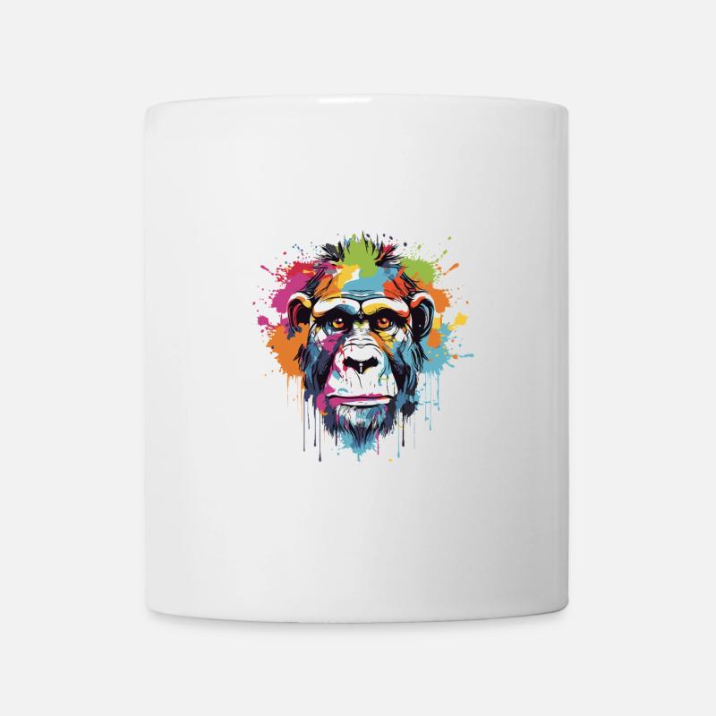Tête Pop Art Singe Animal - Mug blanc - blanc