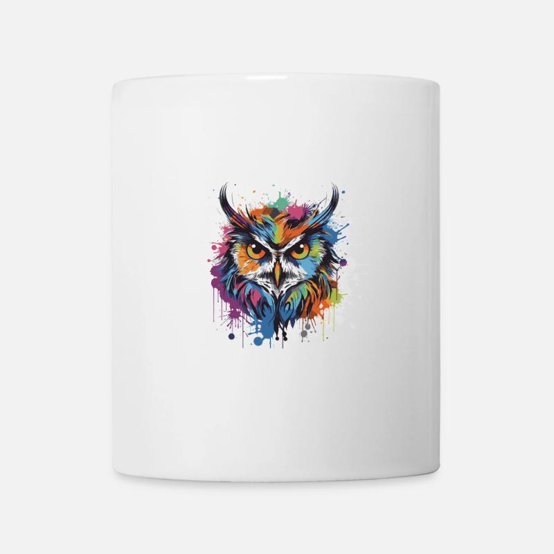 Eule Tier Pop Art Kopf - Tasse - Weiß