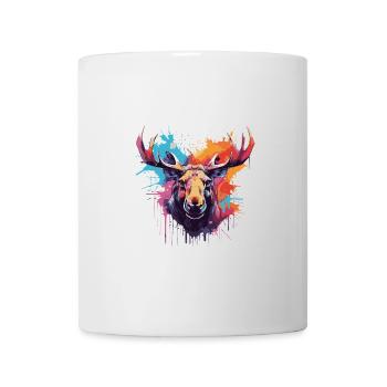 Elch Tier Pop Art Kopf - Tasse - Weiß - Vorne