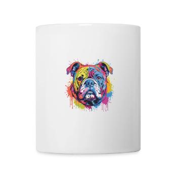 Bulldog Dog Animal Pop Art Head - Mug - white - Front