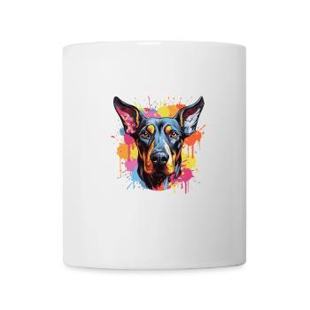 Doberman Dog Animal Pop Art Head - Mug - white - Front