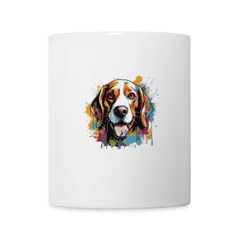 Beagle Dog Animal Pop Art Head - Mug - white - Front