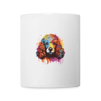 Pudel Hund Tier Pop Art Kopf - Tasse - Weiß - Vorne