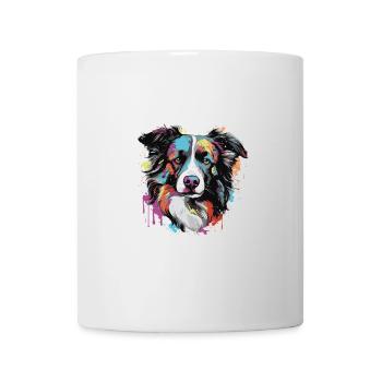 Border Collie Dog Animal Pop Art Head - Mug - white - Front