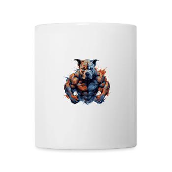 Hund Pit Muskeln Fighter Beast - Tasse - Weiß - Vorne