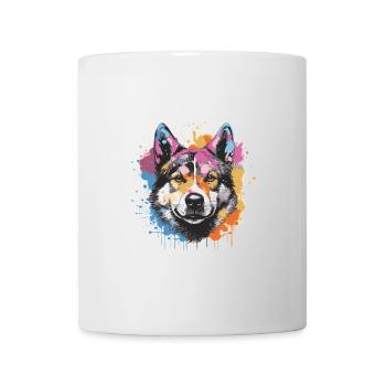 Akita Dog Animal Pop Art Head - Mug - white - Front