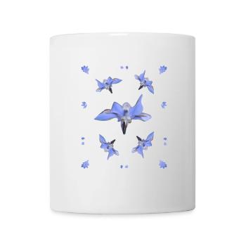 Borage Pattern Blue Flowers Purple Flowers - Mug - white - Front