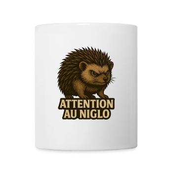 Attention au niglo Hérisson rebelle - Mug blanc - blanc - Devant