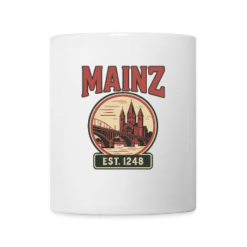 Mayence Skyline-Vintage City Design - Mug blanc - blanc - Devant