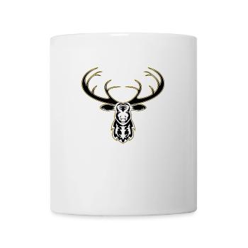 Cerf sur casquette, chapeau de seau, t-shirt et sweat à capuche - Mug blanc - blanc - Devant