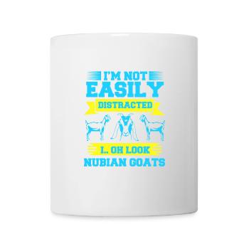Distraction de la chèvre nubienne : le dilemme de l’agriculteur - Mug blanc - blanc - Devant