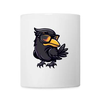 Rabe Krähe Cool Comic - Tasse - Weiß - Vorne