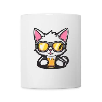 Chat Après-Ski Bière Bande Dessinée - Mug blanc - blanc - Devant