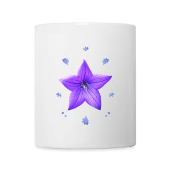 Glockenblume lila Blumenmuster blaues Blume - Tasse - Weiß - Vorne