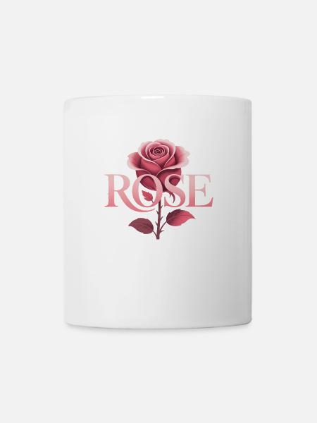 Rose - Cooles botanisches Logo - Tasse - Weiß