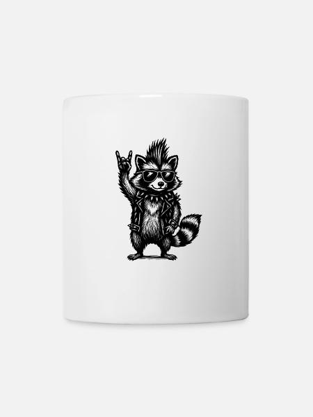 Rock Musique raton laveur Drôle Humour Idée cadeau - Mug blanc - blanc