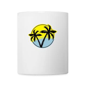 palme silhouette kreis strand - Tasse - Weiß - Vorne