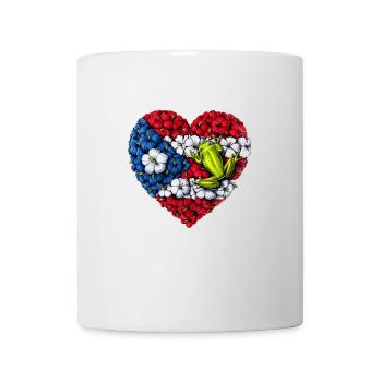 Puerto Rico Blumen Herz - Tasse - Weiß - Vorne