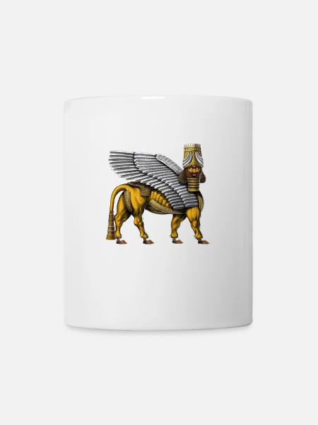 Lamassu sumerischer geflügelter Stier - Tasse - Weiß