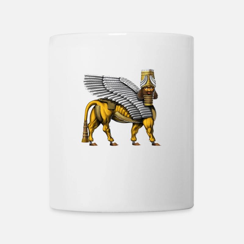 Lamassu sumerischer geflügelter Stier - Tasse - Weiß