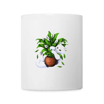 Chat et plantes d’intérieur - Mug blanc - blanc - Devant