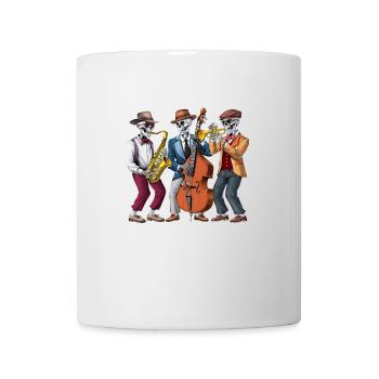 Musiciens de jazz squelettes - Mug blanc - blanc - Devant