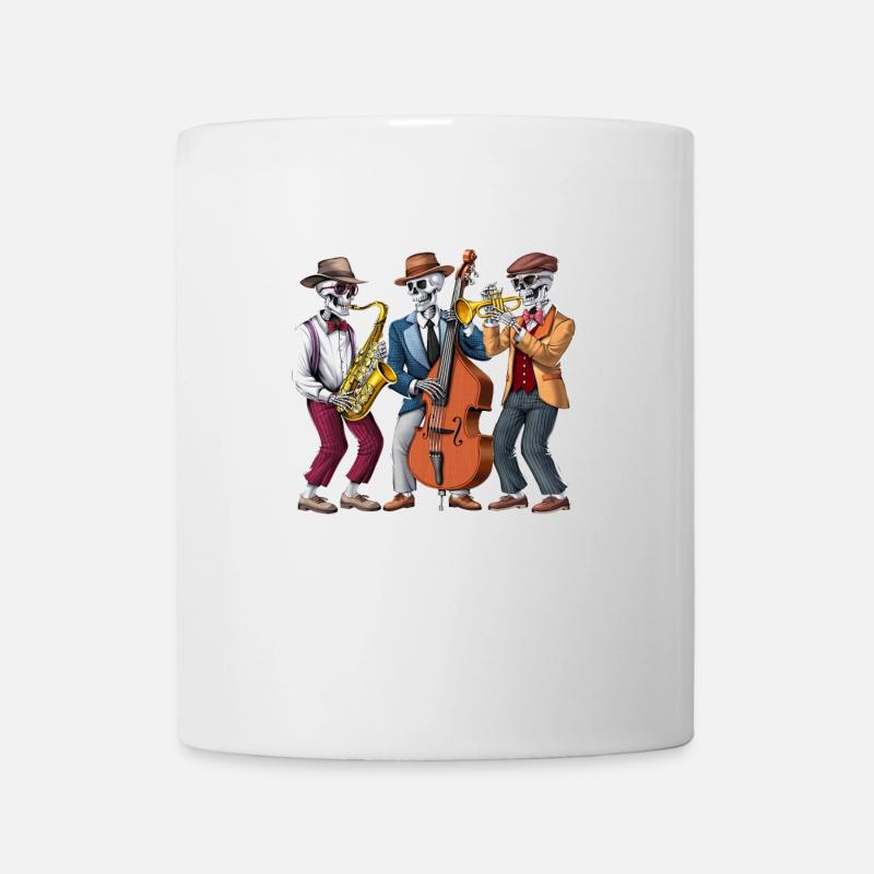Skeleton Jazz Musicians - Mug - white