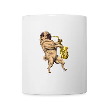 Pug Saxophone Player - Mug - white - Front