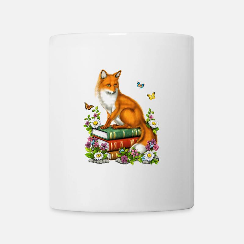 Cottagecore Fox Bücher - Tasse - Weiß