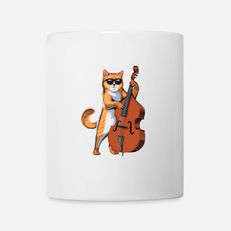 Contrebassiste Cat - Mug blanc - blanc