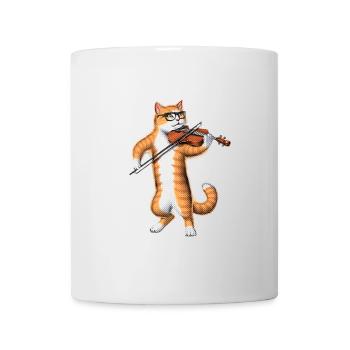 Cat Playing Violin - Mug - white - Front