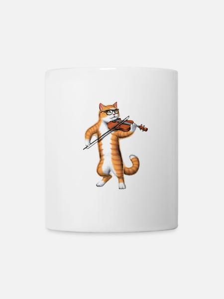 Chat jouant du violon - Mug blanc - blanc