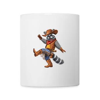 Waschbär Cowboy - Tasse - Weiß - Vorne