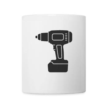 Akku-Akku-Schraubendreher-Bohrer-Logo-Schild - Tasse - Weiß - Vorne