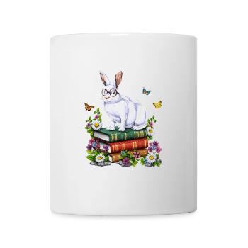 Cottagecore Rabbit Books - Mug - white - Front