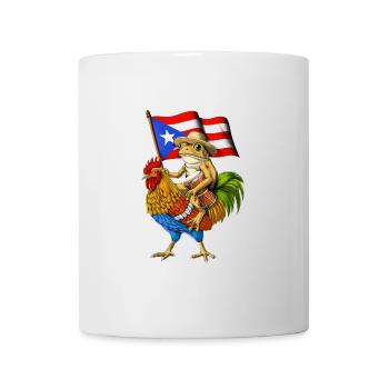 Puerto Rican Coqui Frog Riding Rooster - Mug - white - Front