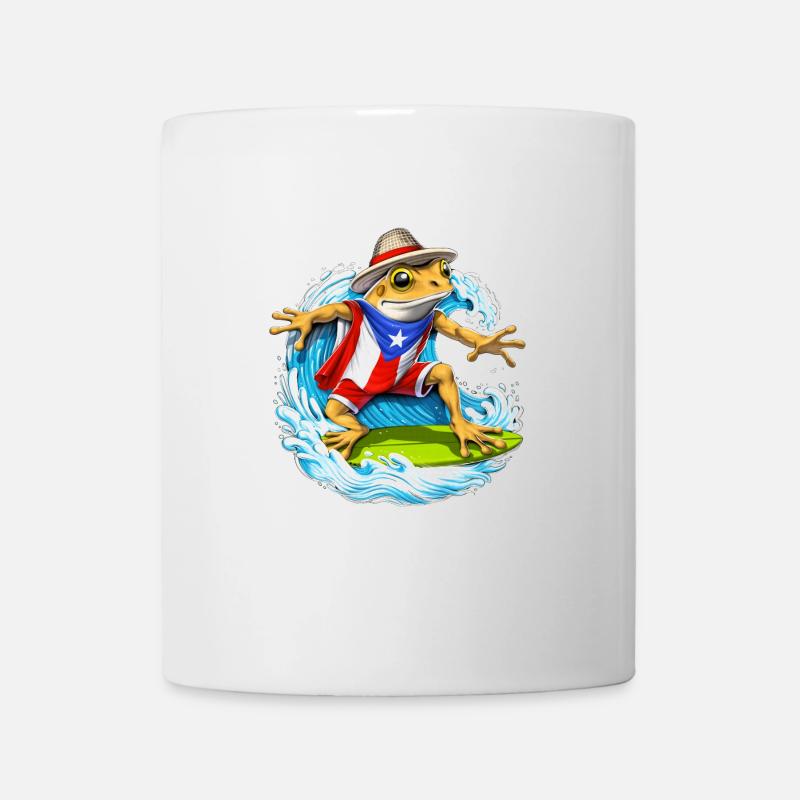 Porto Rico Coqui Grenouille Surf - Mug blanc - blanc