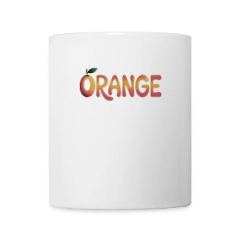 Orange - Cooles Cartoon-Logo - Tasse - Weiß - Vorne