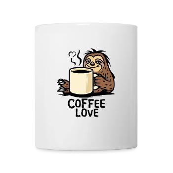 Faultier Kaffee Liebe Cartoon - Tasse - Weiß - Vorne